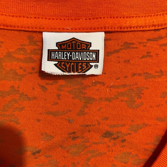 Orange Burnout Harley Tee - Picture 3 of 7